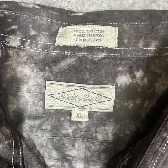 Vintage Y2K Eighty Eight Long Sleeve Shirt Size XL Gray Button Up Grunge Goth - Picture 8 of 14